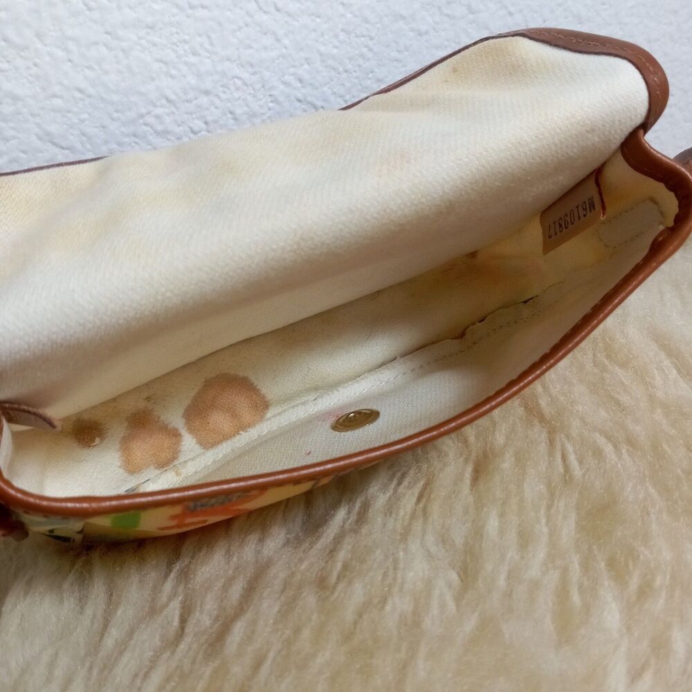 Dooney & Bourke Graffiti Bag Rare Vintage Rainbow Yellow Leather Crossbody - Picture 9 of 10